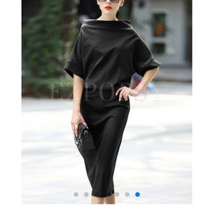 Sophisticated and sexy black slim dress